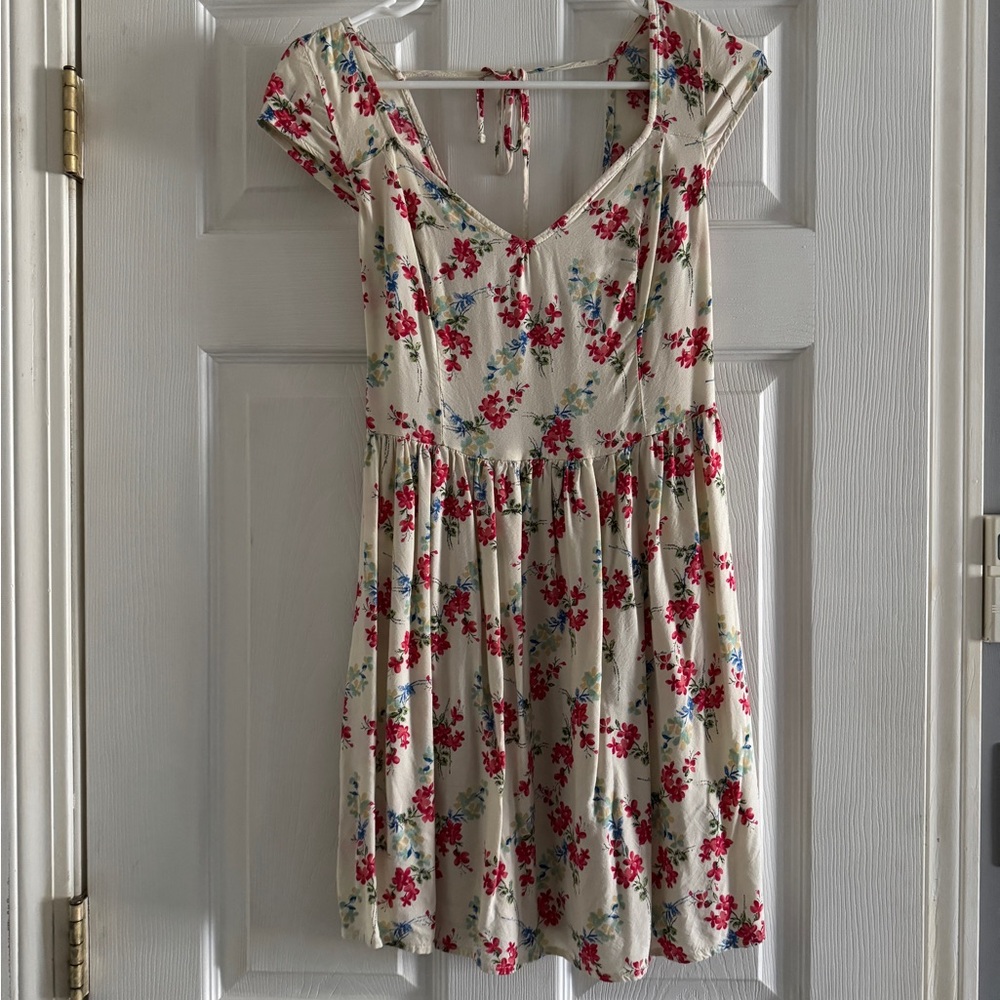 Vintage Hollister Floral Print Dress with Red and Blue Accents